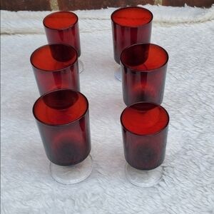 Vintage France Cape Cod Arcorac glass‎ set